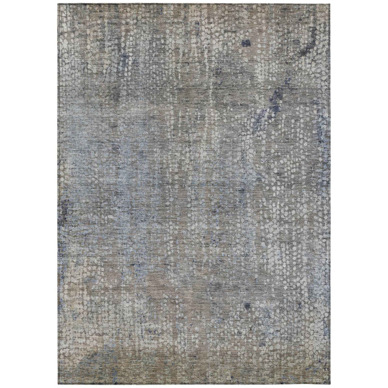 3' X 5' Taupe And Ivory Abstract Washable Indoor Outdoor Area Rug