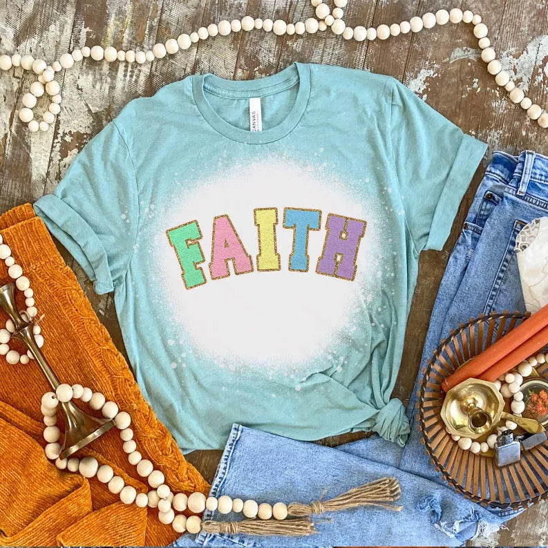 Faith Shirt Bleached CK's Boutique