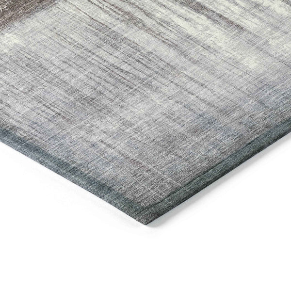 8' Rust And Ivory Round Abstract Washable Indoor Outdoor Area Rug