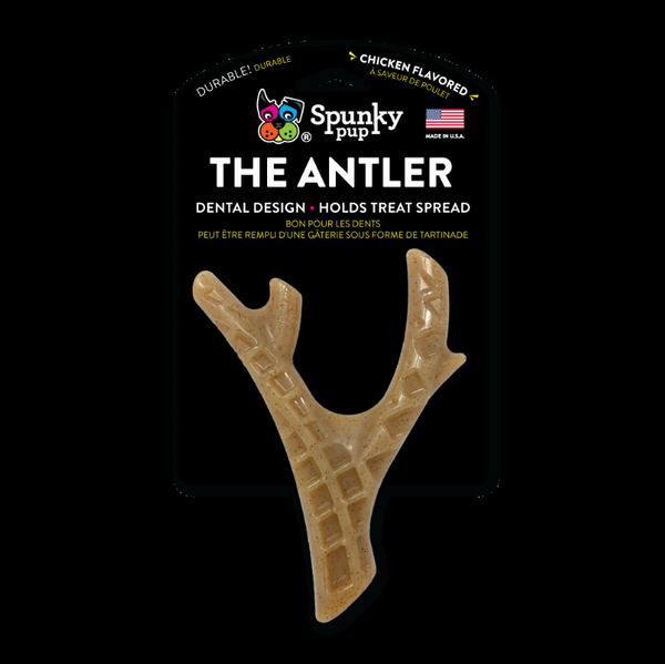 Elk antler-shaped Y dental chew, light tan color for dogs