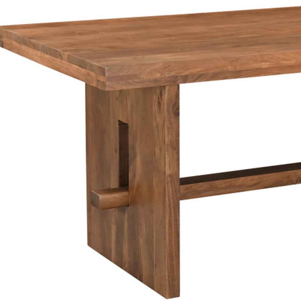 75" Brown Solid Wood Trestle Base Dining Table