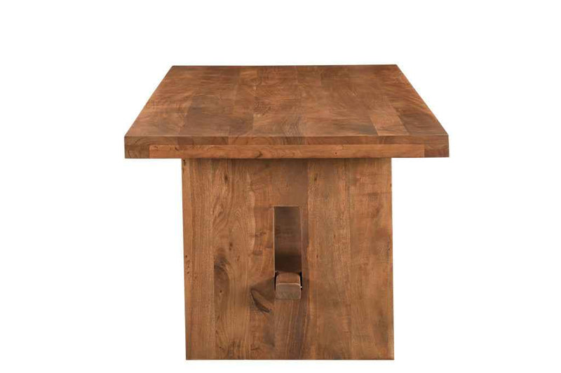 75" Brown Solid Wood Trestle Base Dining Table