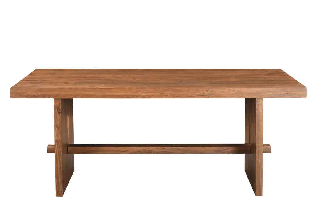 75" Brown Solid Wood Trestle Base Dining Table
