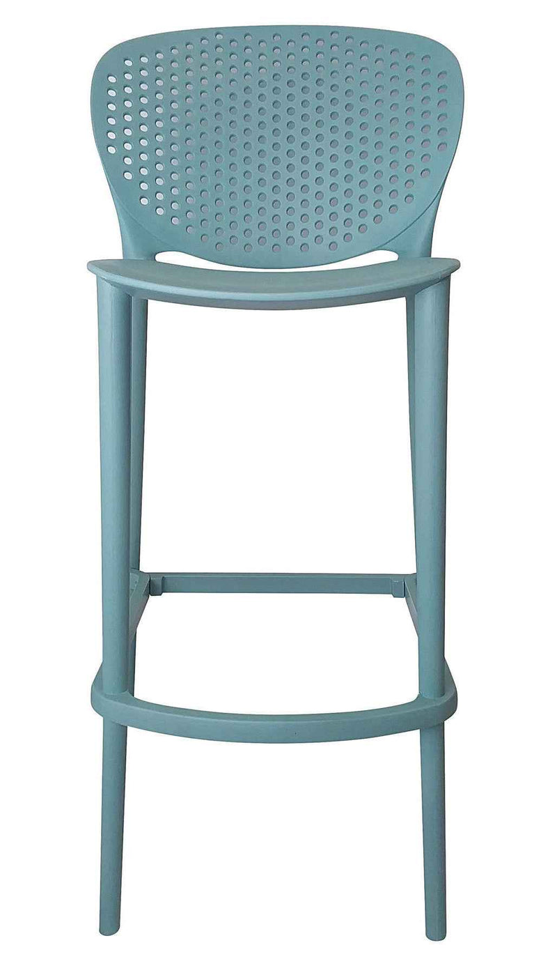 Set of Four 30" Green Heavy Duty Plastic Low Back Bar Height Bar Chairs