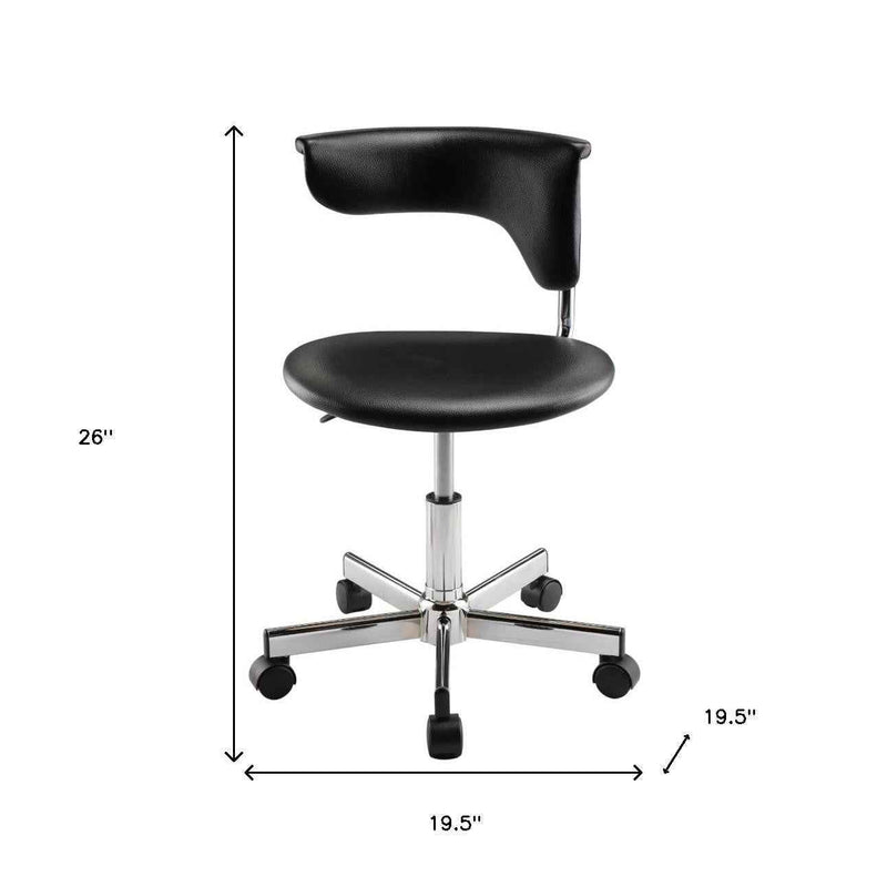 Black and Silver Adjustable Height Swivel Rolling Conference Office Chair