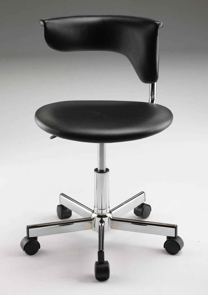 Black and Silver Adjustable Height Swivel Rolling Conference Office Chair