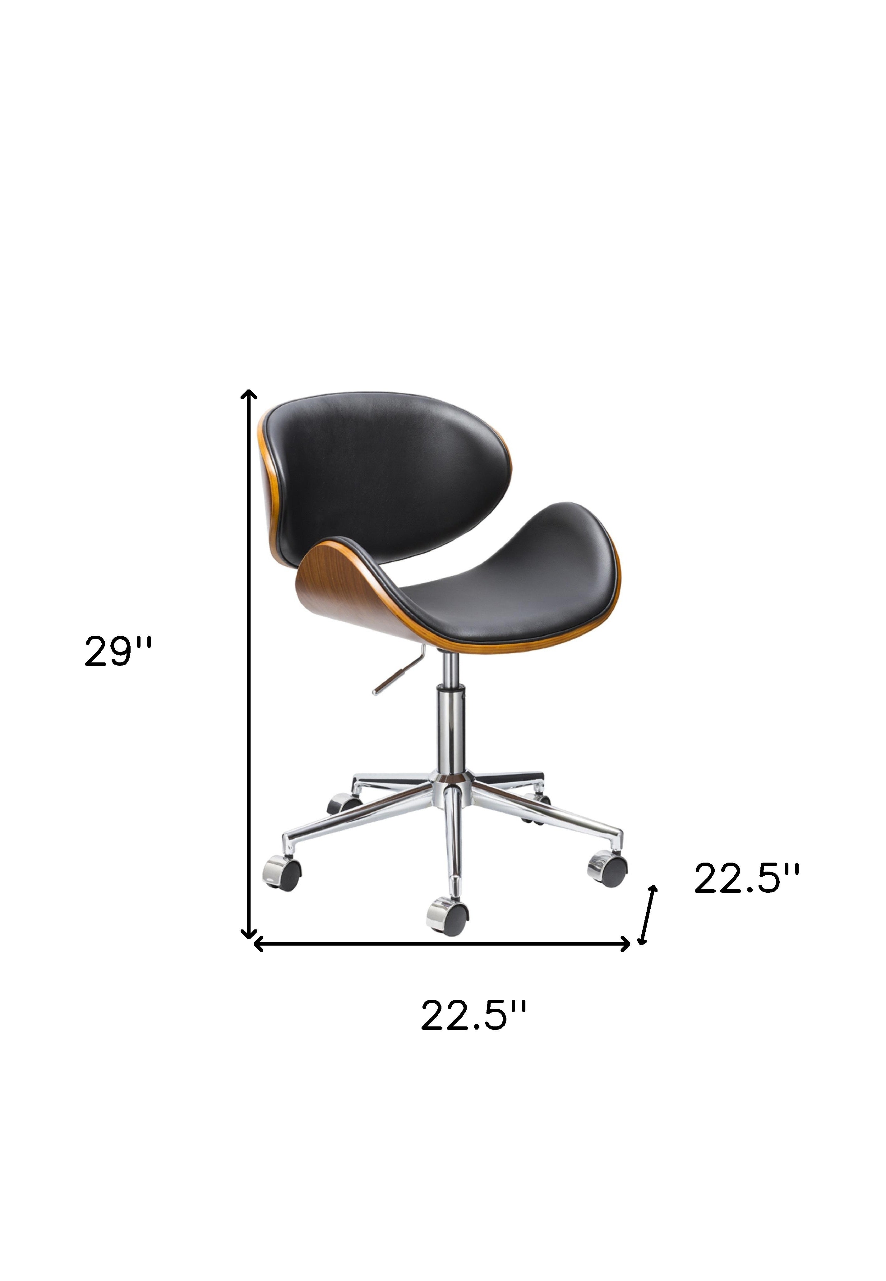 Brown Black and Silver Adjustable Height Swivel Rolling Office Chair Default Title