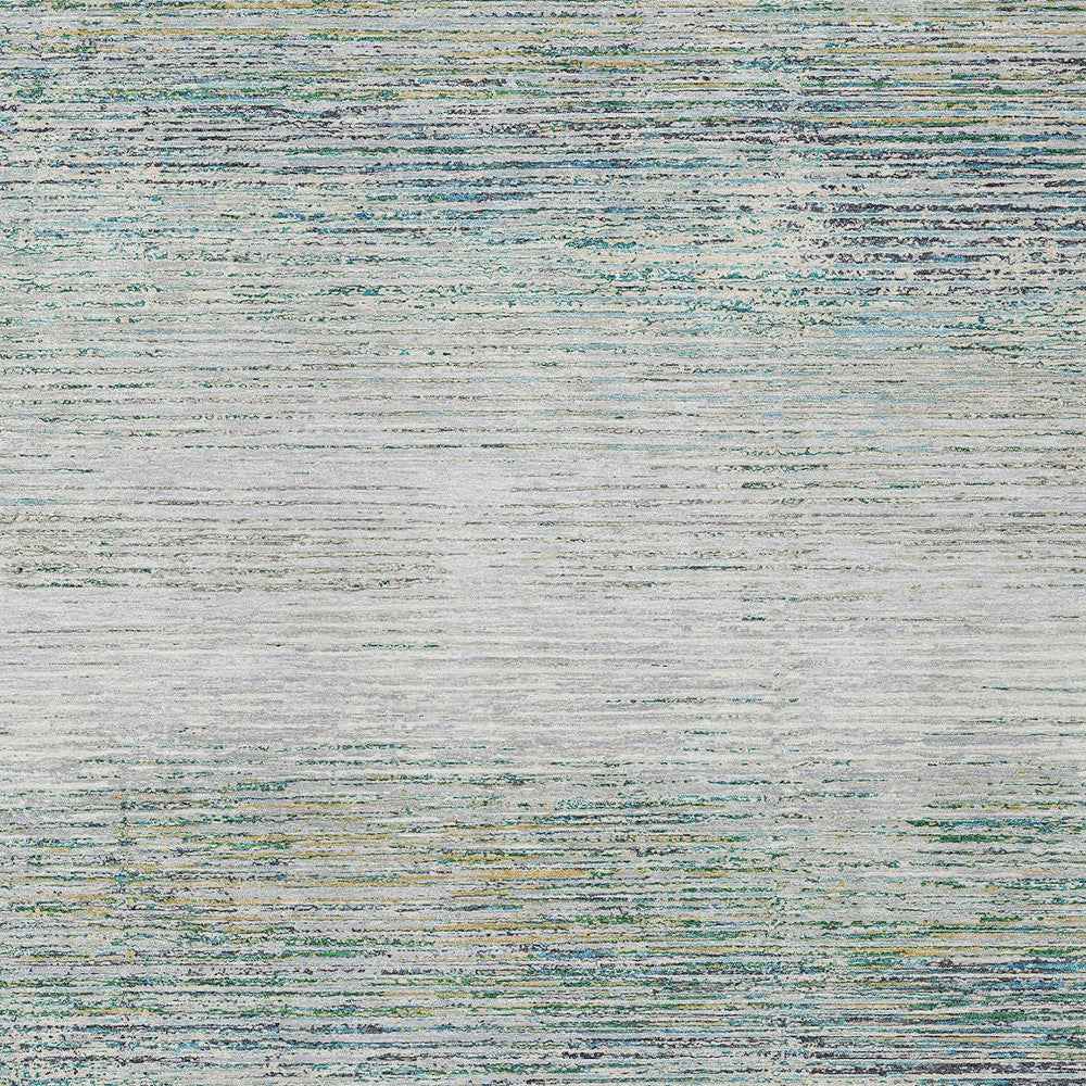 10' X 14' Linen Striped Washable Indoor Outdoor Area Rug