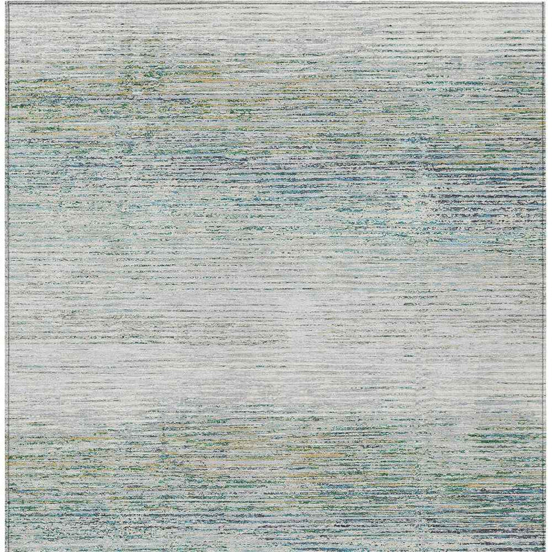 10' X 14' Linen Striped Washable Indoor Outdoor Area Rug