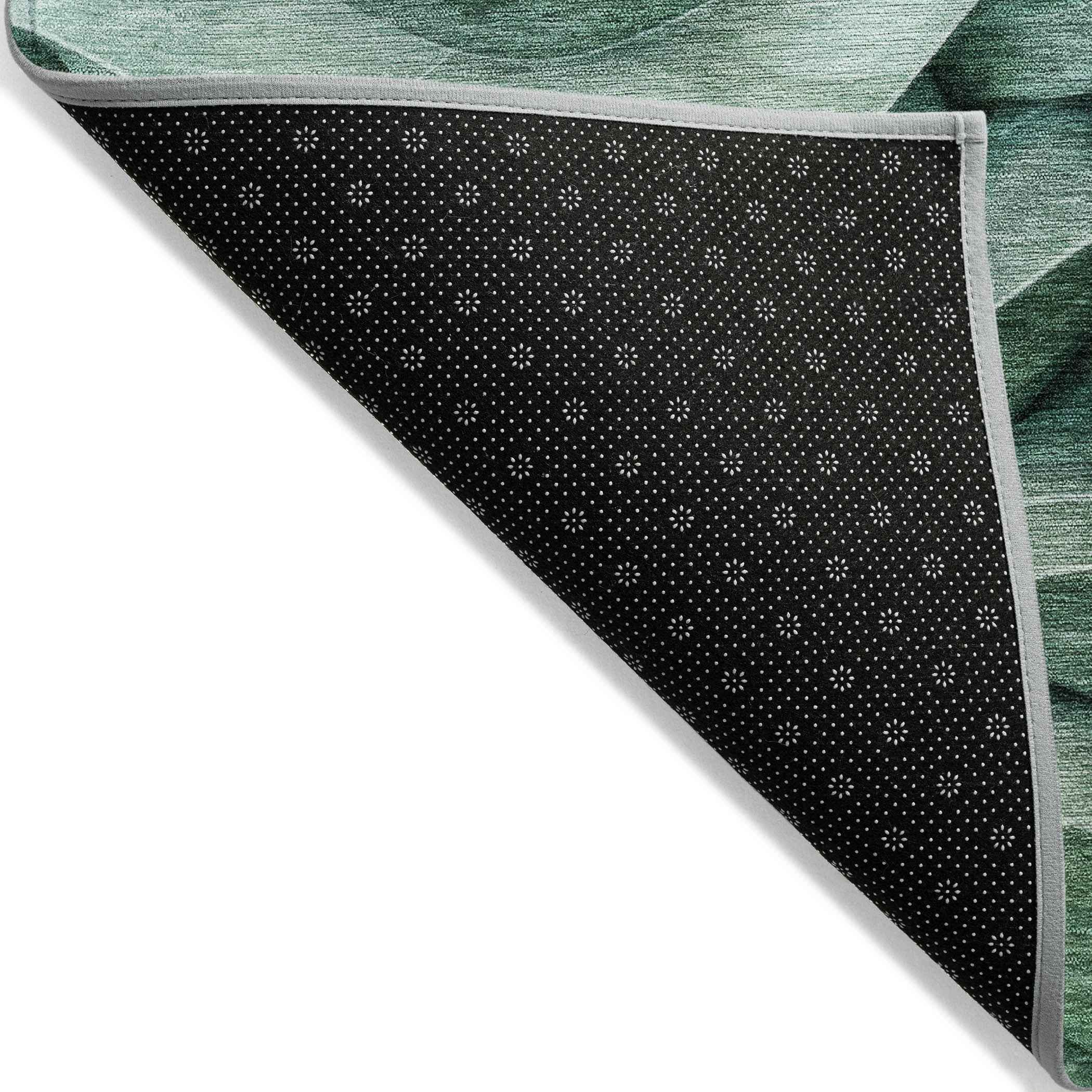 10' X 14' Teal Blue Abstract Washable Indoor Outdoor Area Rug