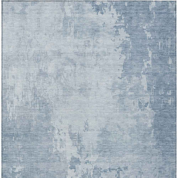 9' X 12' Sky Blue Abstract Washable Indoor Outdoor Area Rug