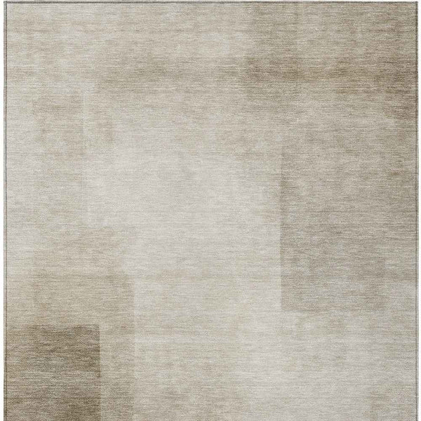 8' X 10' Khaki Geometric Washable Indoor Outdoor Area Rug