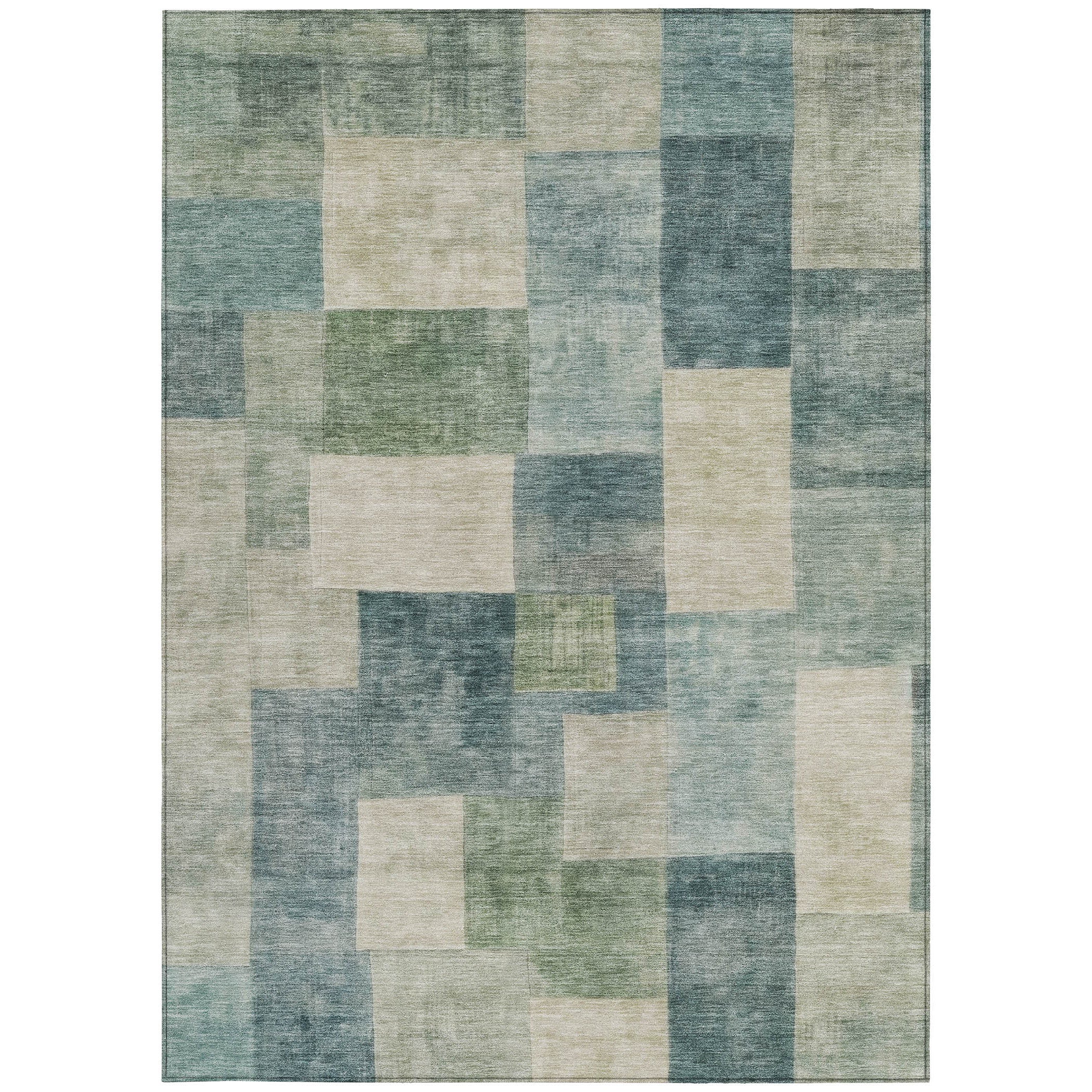 3' X 5' Blue Geometric Washable Indoor Outdoor Area Rug - Sports & Outdoor