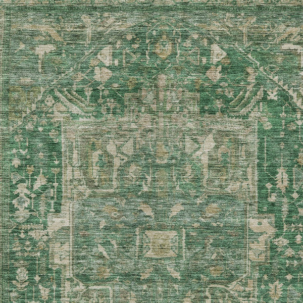 3' X 5' Emerald Medallion Washable Indoor Outdoor Area Rug Default Title