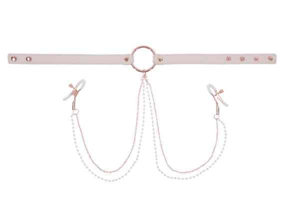 Peaches N Creame Collar W/ Nipple Clamps