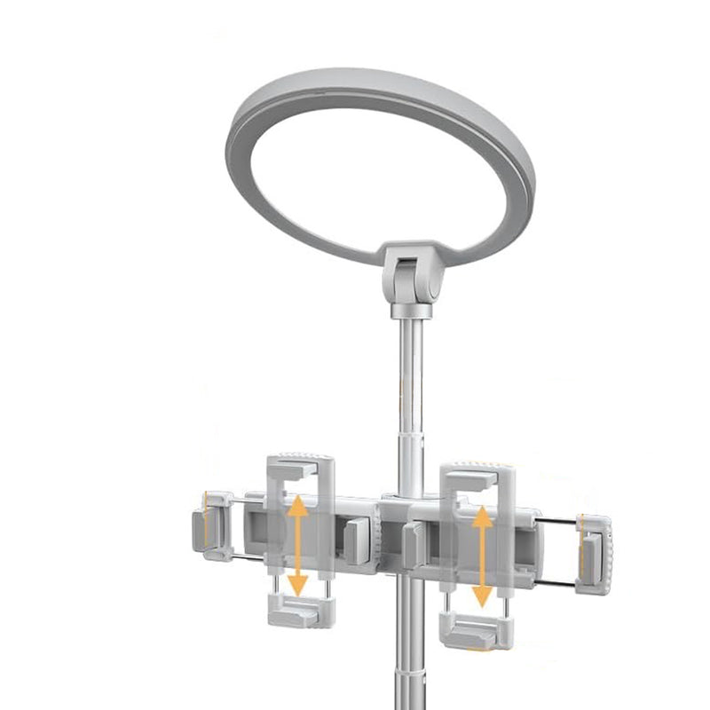 22" White Metal And Plastic Adjustable Portable Desk Lamp LED With Phone Clamp - Lighting