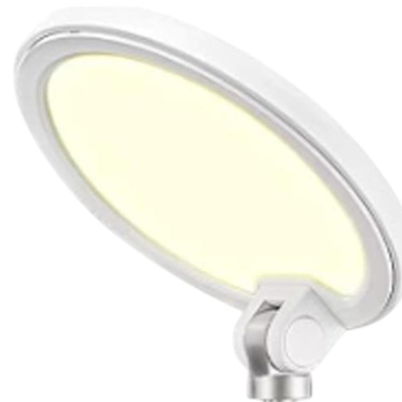 22" White Metal And Plastic Adjustable Portable Desk Lamp LED With Phone Clamp - Lighting