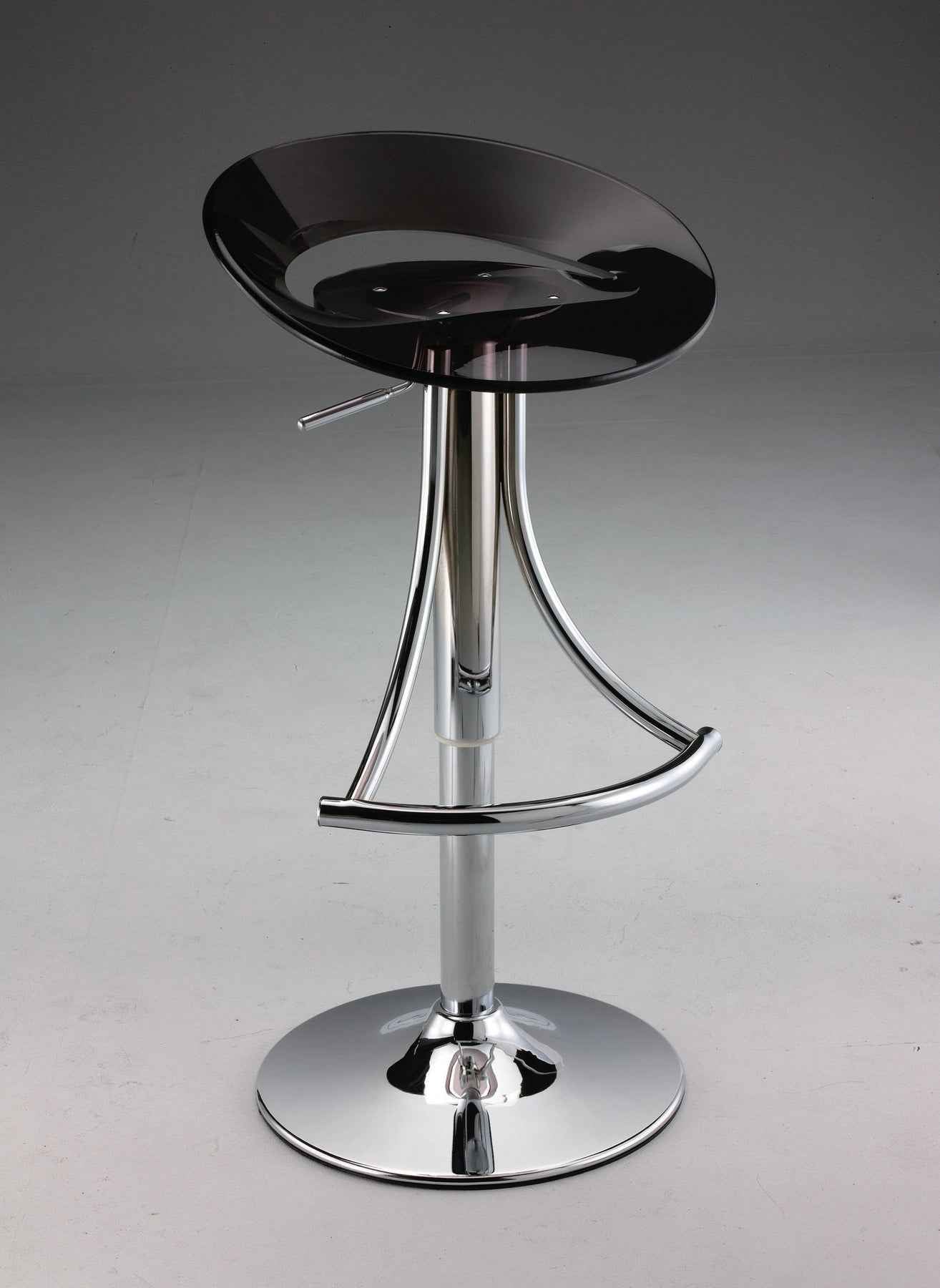 Black and Silver Metal and Heavy Duty Plastic Low Back Adjustable Height Bar Chair