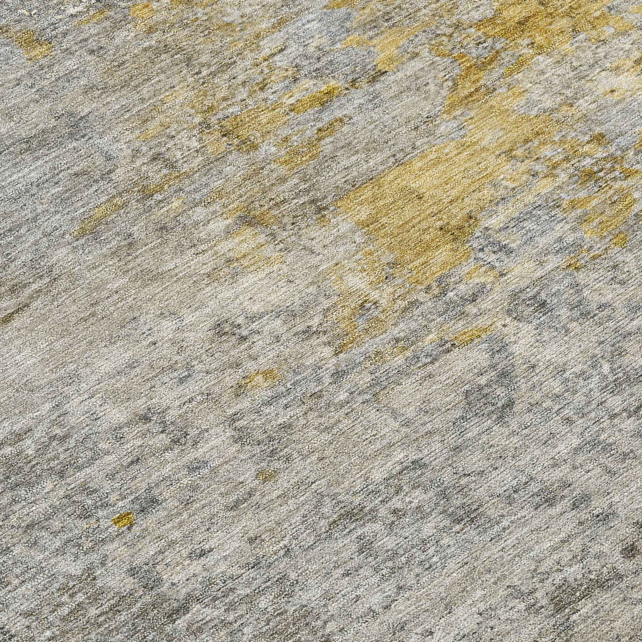 8' Gray Round Abstract Washable Indoor Outdoor Area Rug