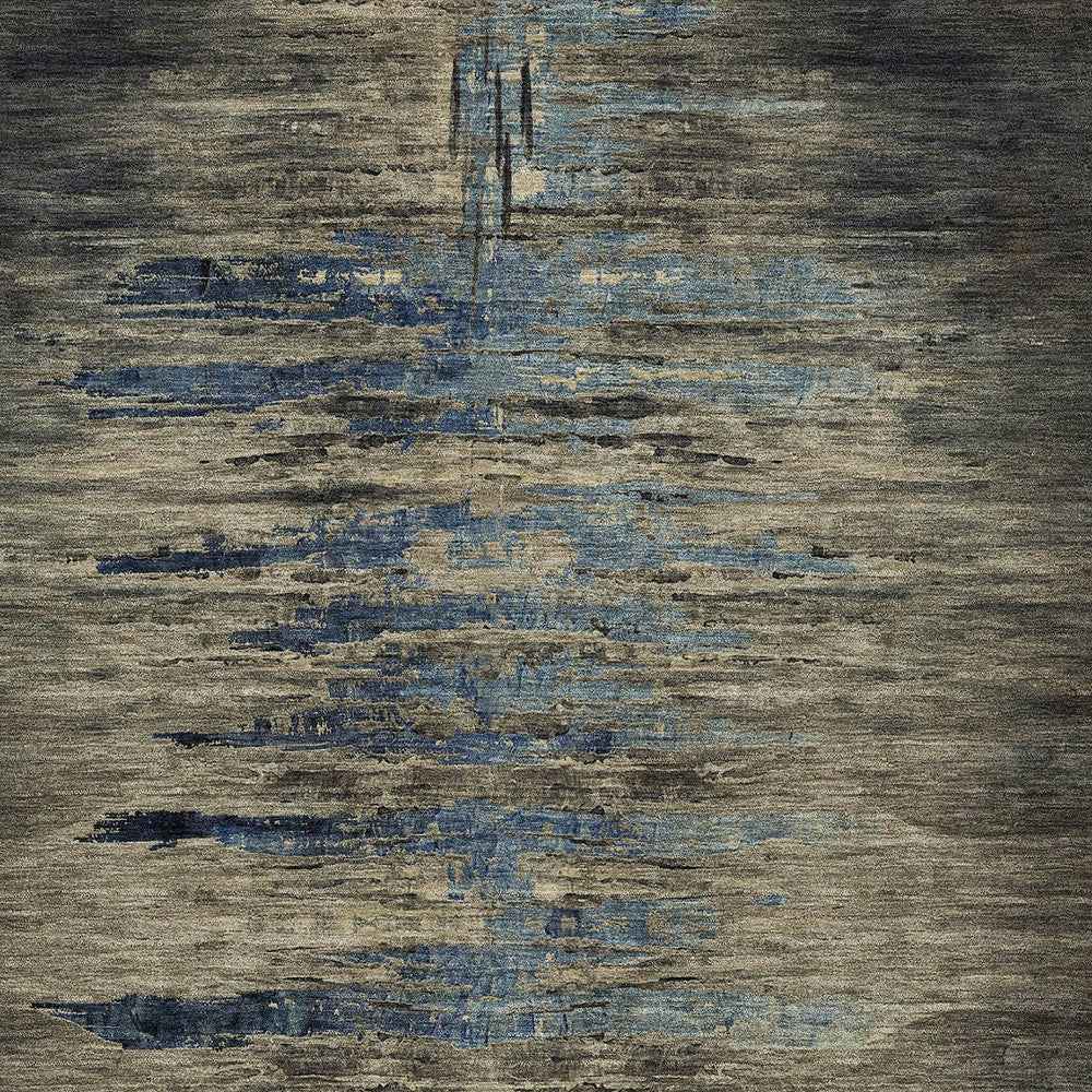 10' X 14' Coffee Abstract Washable Indoor Outdoor Area Rug