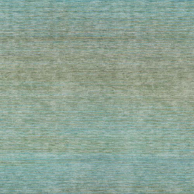 5' X 8' Teal Blue Striped Washable Indoor Outdoor Area Rug