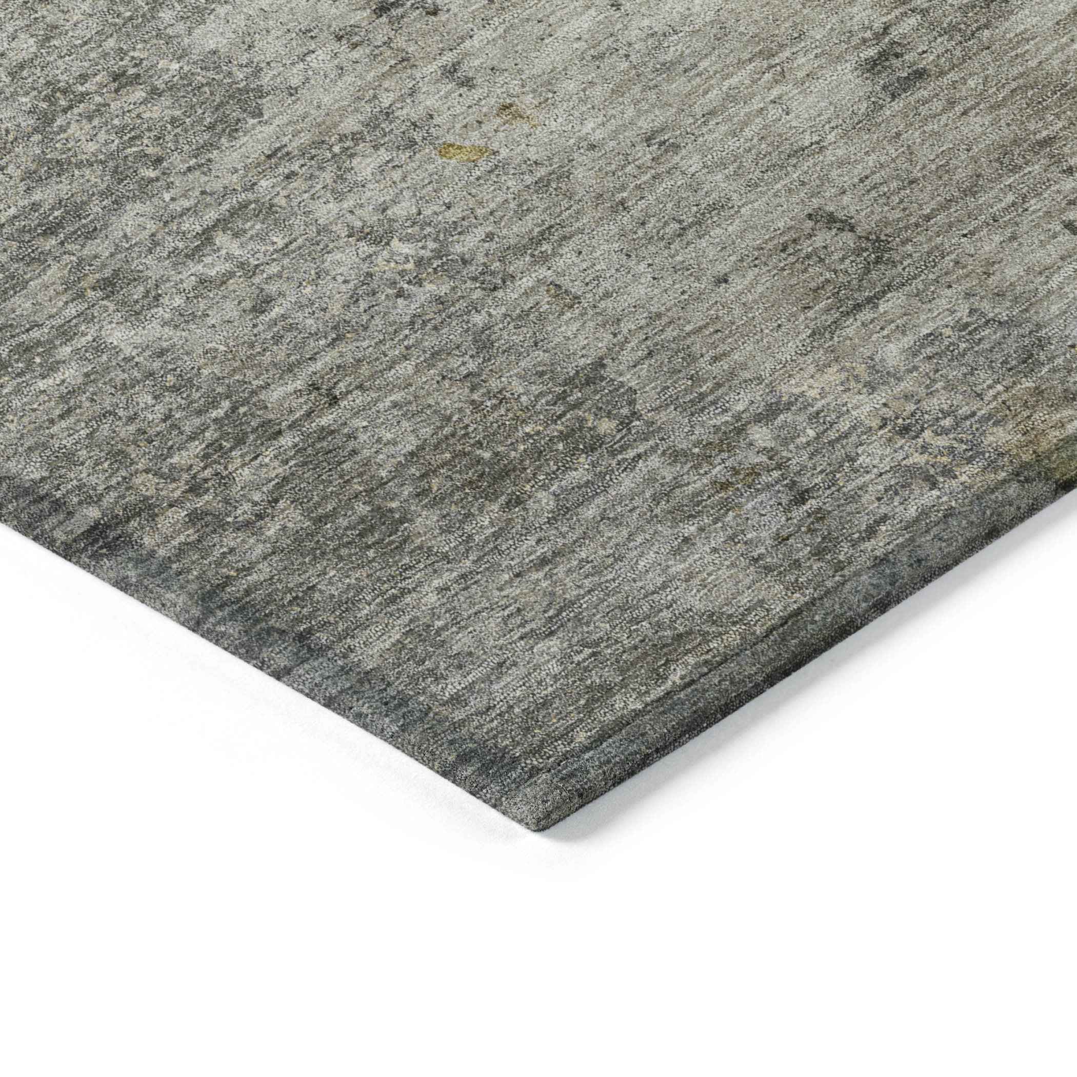 10' X 14' Gray Abstract Washable Indoor Outdoor Area Rug