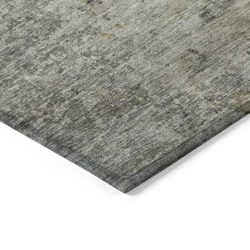 10' X 14' Gray Abstract Washable Indoor Outdoor Area Rug