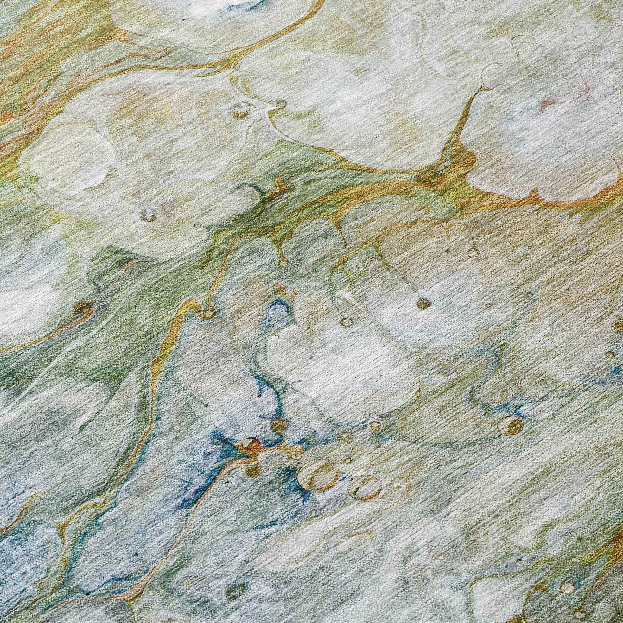 9' X 12' Orange Abstract Washable Indoor Outdoor Area Rug