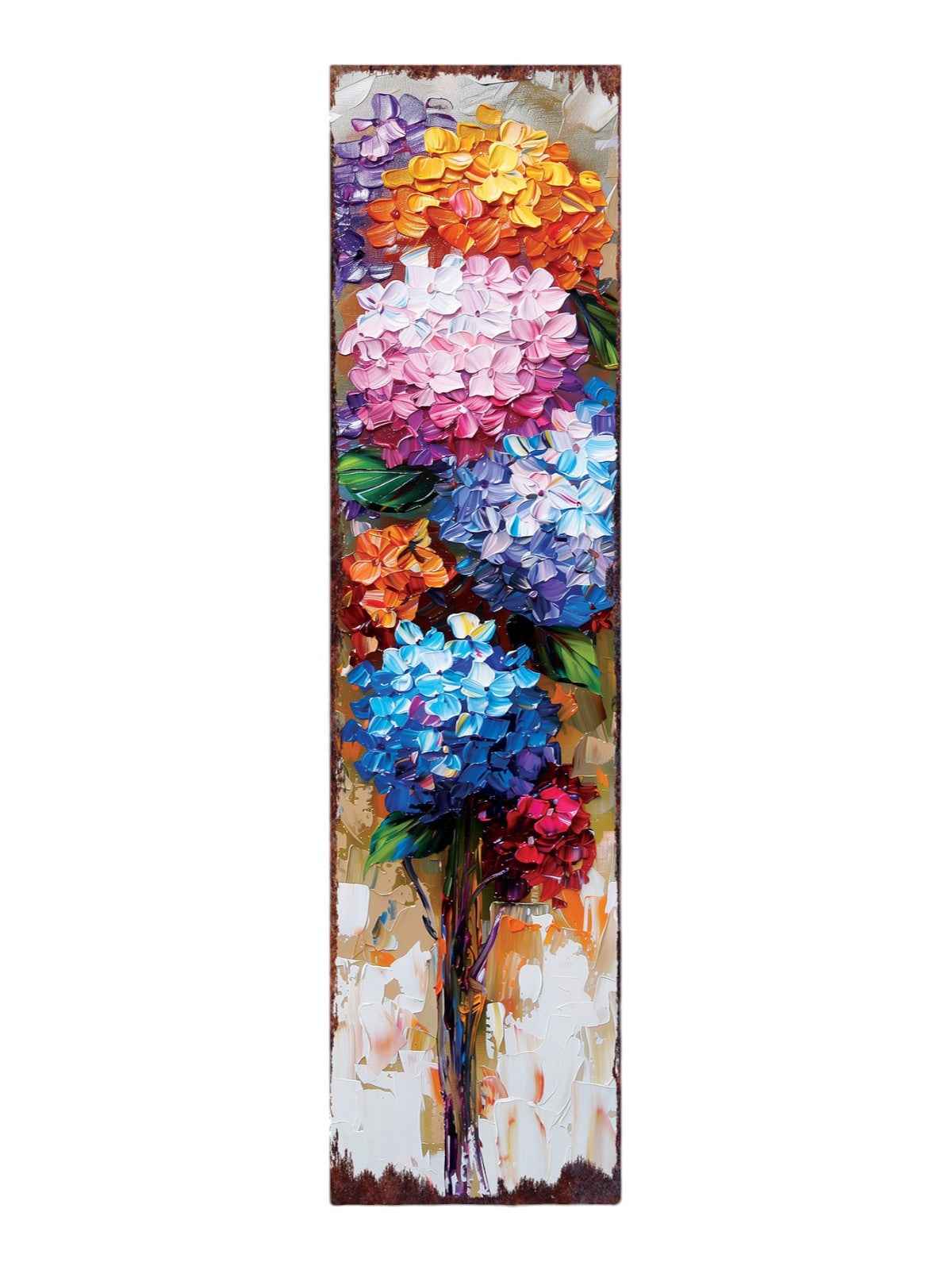 36" Blue Pink And White Solid Wood Hydrangeas Porch Sign