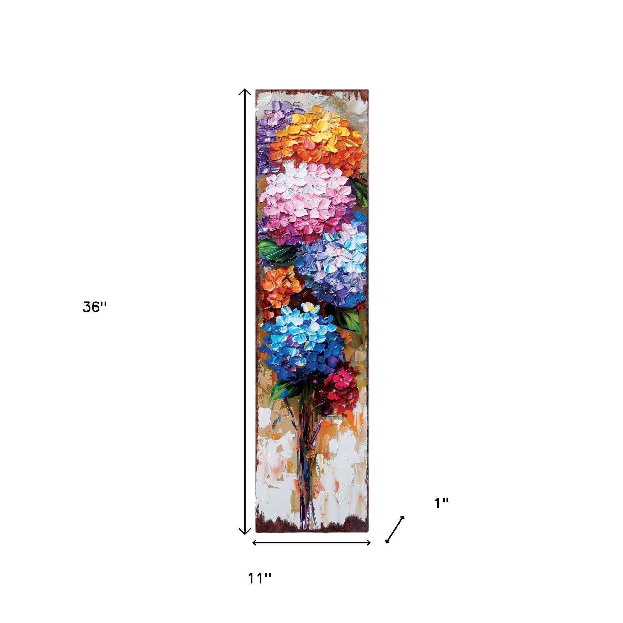 36" Blue Pink And White Solid Wood Hydrangeas Porch Sign