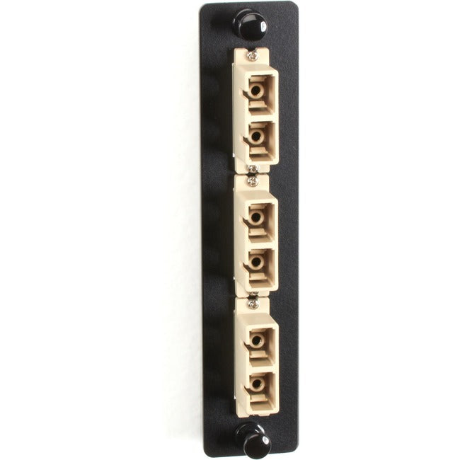 Black Box Standard Adapter Panel, Bronze Sleeves, (3) Duplex SC Pairs, Beige - Computers & Electronics