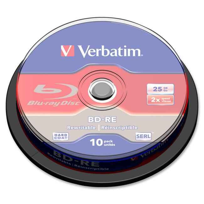 Verbatim BD-RE 25GB 2X with Branded Surface - 10pk Spindle Box