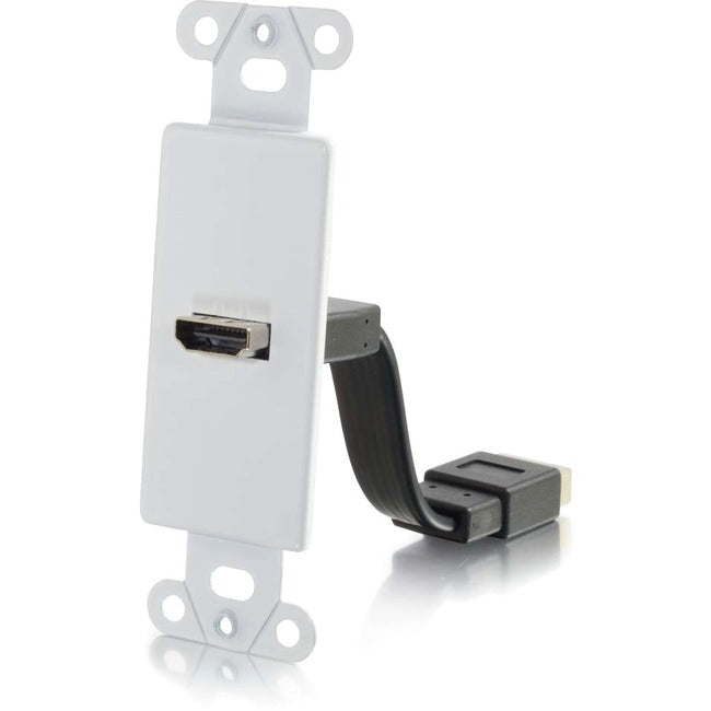 C2G HDMI Pass Through Decorative Wall Plate - White - Computers & Electronics