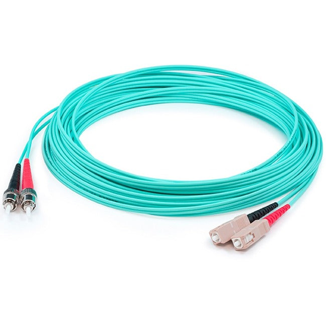 AddOn 3m SC (Male) to ST (Male) Aqua OM4 Duplex Fiber OFNR (Riser-Rated) Patch Cable - Computers & Electronics