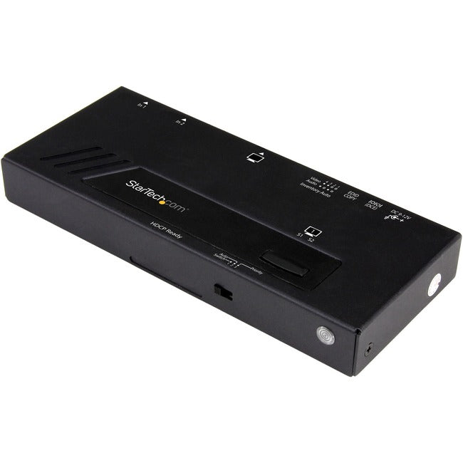 StarTech.com 2-Port HDMI Automatic Video Switch - 4K 2x1 HDMI Switch with Fast Switching, Auto-Sensing and Serial Control - GreatEagleInc