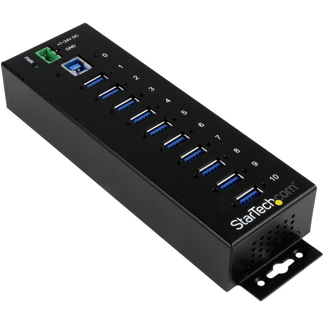 StarTech.com 10 Port Industrial USB 3.0 Hub - ESD and Surge Protection - DIN Rail or Surface-Mountable Metal Housing Default Title