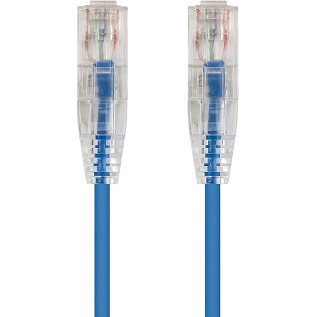 Monoprice SlimRun Cat6 28AWG UTP Ethernet Network Cable, 2ft Blue Default Title