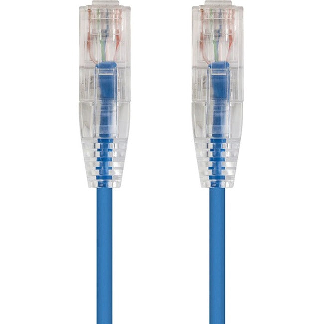 Monoprice SlimRun Cat6 28AWG UTP Ethernet Network Cable, 2ft Blue