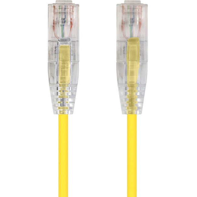 Monoprice SlimRun Cat6 28AWG UTP Ethernet Network Cable, 14ft Yellow Default Title