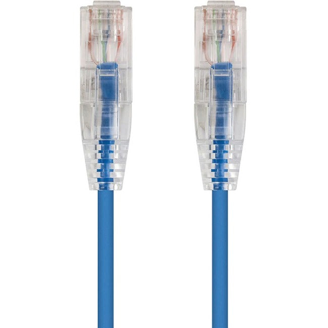 Monoprice SlimRun Cat6 28AWG UTP Ethernet Network Cable, 20ft Blue Default Title