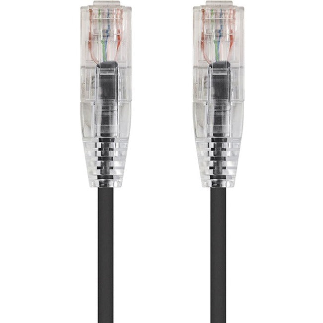 Monoprice SlimRun Cat6 28AWG UTP Ethernet Network Cable, 2ft Black - GreatEagleInc