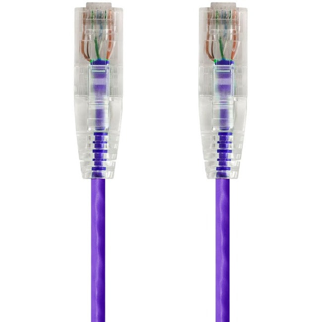 Monoprice SlimRun Cat6 28AWG UTP Ethernet Network Cable, 1ft Purple - GreatEagleInc