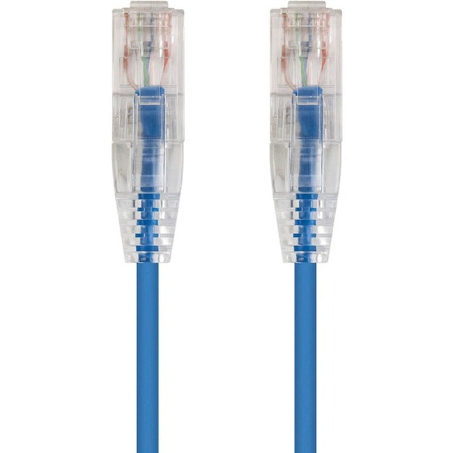 Monoprice SlimRun Cat6 28AWG UTP Ethernet Network Cable, 1ft Blue Default Title