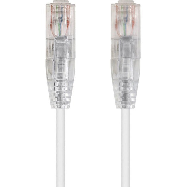 Monoprice SlimRun Cat6 28AWG UTP Ethernet Network Cable, 10ft White Default Title