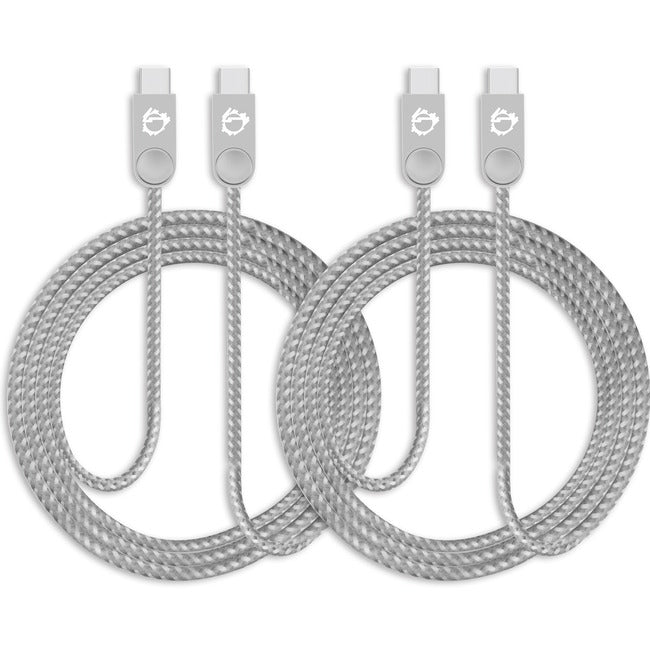 SIIG Zinc Alloy USB-C to USB-C Charging & Sync Braided Cable - 3.3ft, 2-Pack - GreatEagleInc