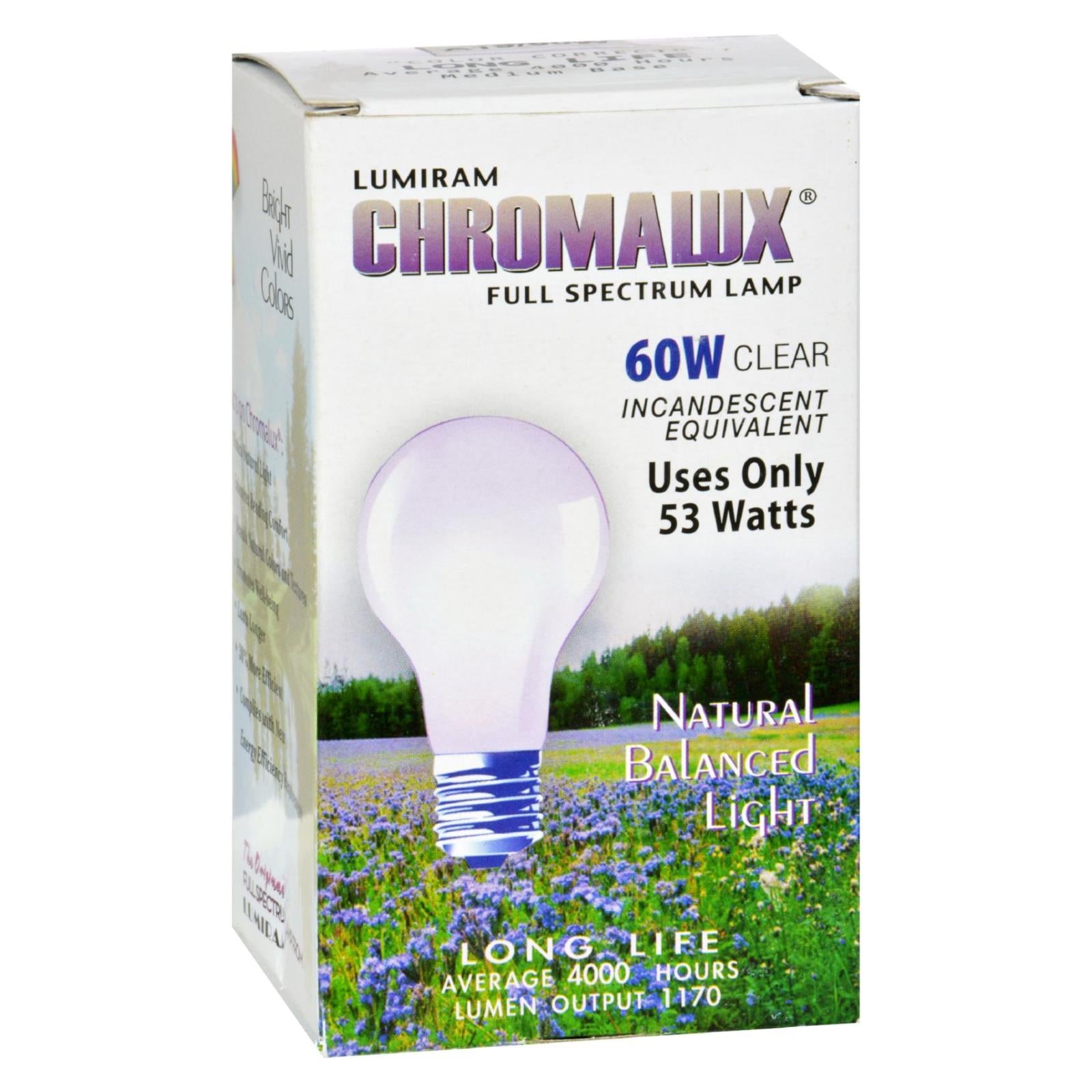 Chromalux Standard Clear Light Bulb - 60 Watt - 1 Bulb - GreatEagleInc