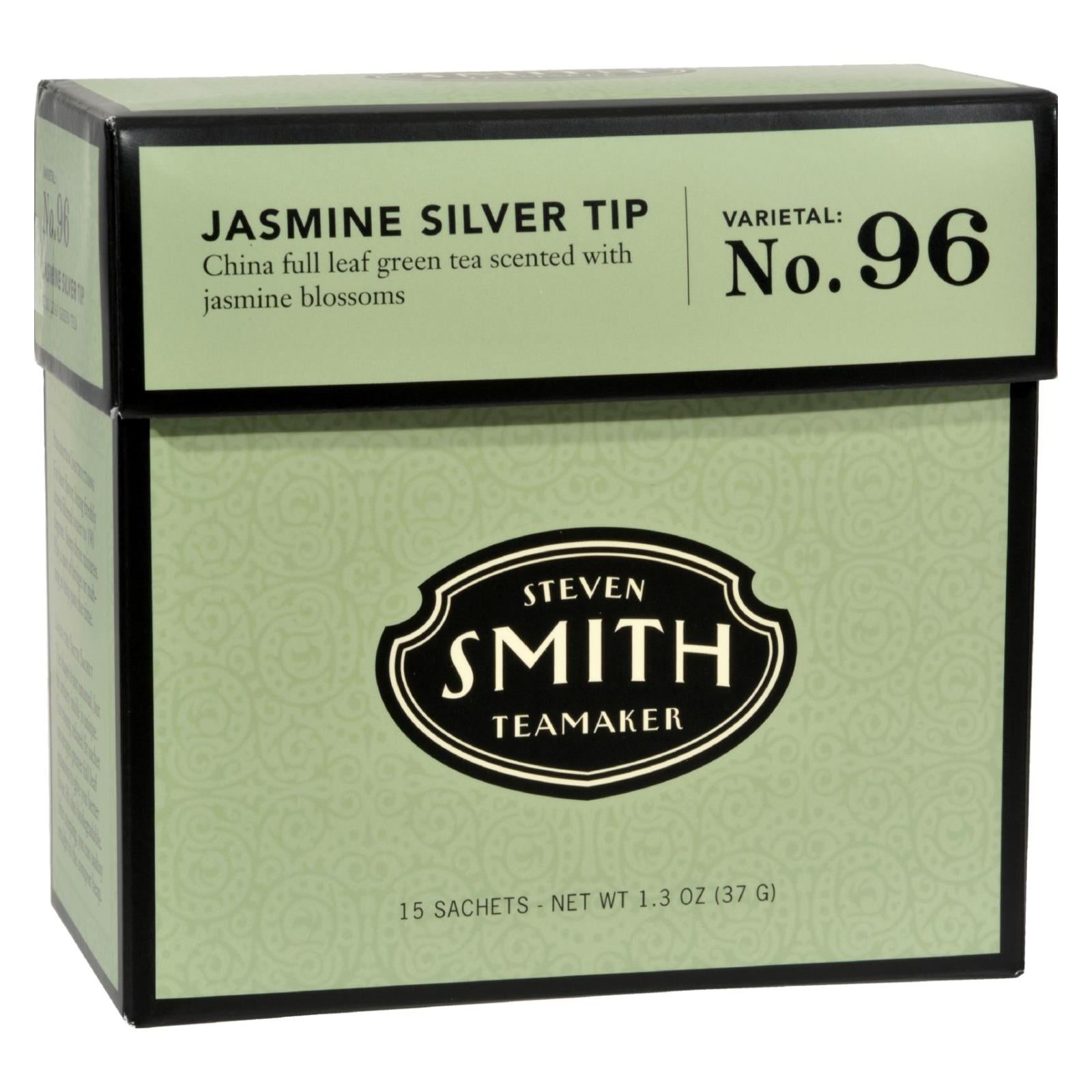Smith Teamaker Green Tea - Jasmine Slvr Tp - Case Of 6 - 15 Bags - GreatEagleInc