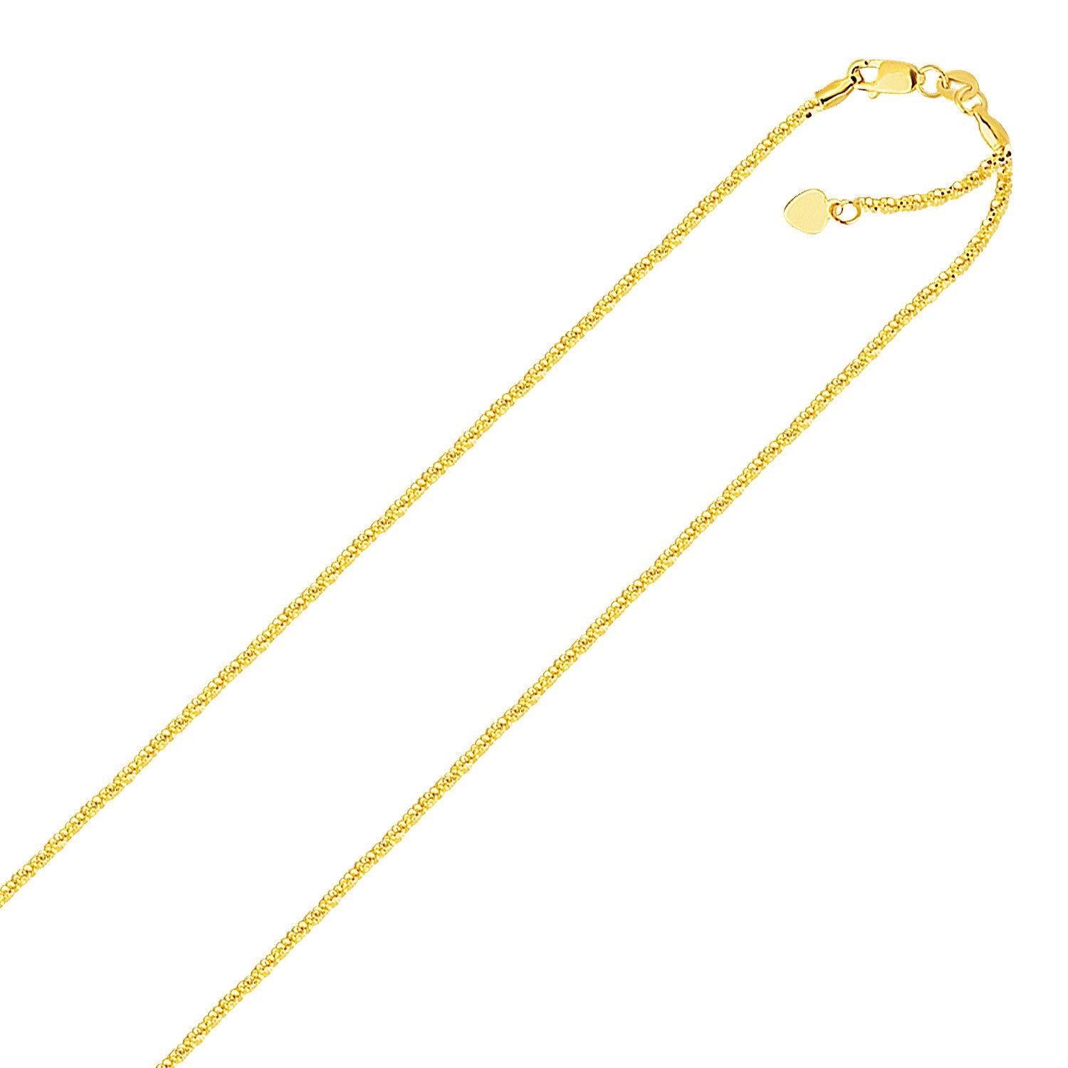 14k Yellow Gold Adjustable Sparkle Chain 1.5mm 22"