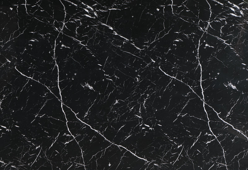 70" Black Faux Marble and Wood Double Pedestal Base Dining Table - Kitchen & Dining