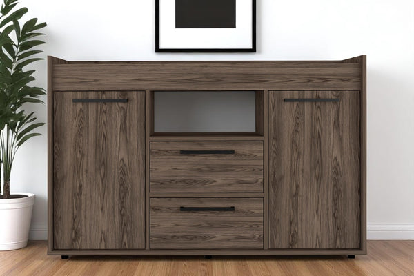 47" Walnut Wood Two Drawer Sideboard with Two Doors - Kitchen & Dining